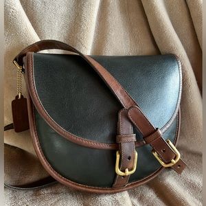 Vintage Coach #9750 Riding Bag Spectator! Forest/Tabac! Late 80s Early 90s!